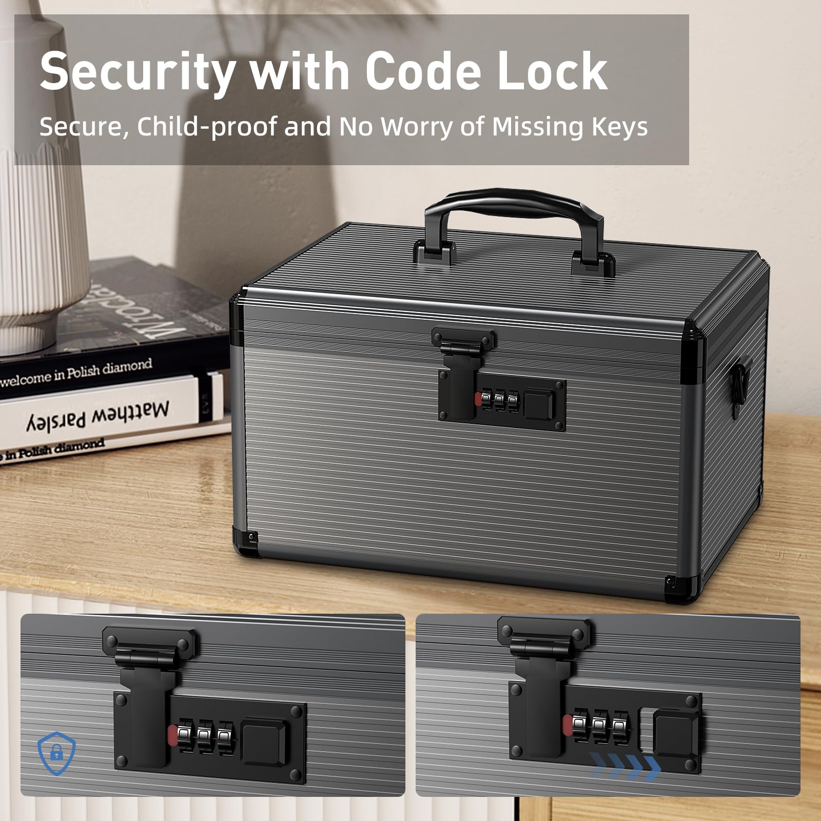 Lockbako medicine lock box small variant with pocket bag storage