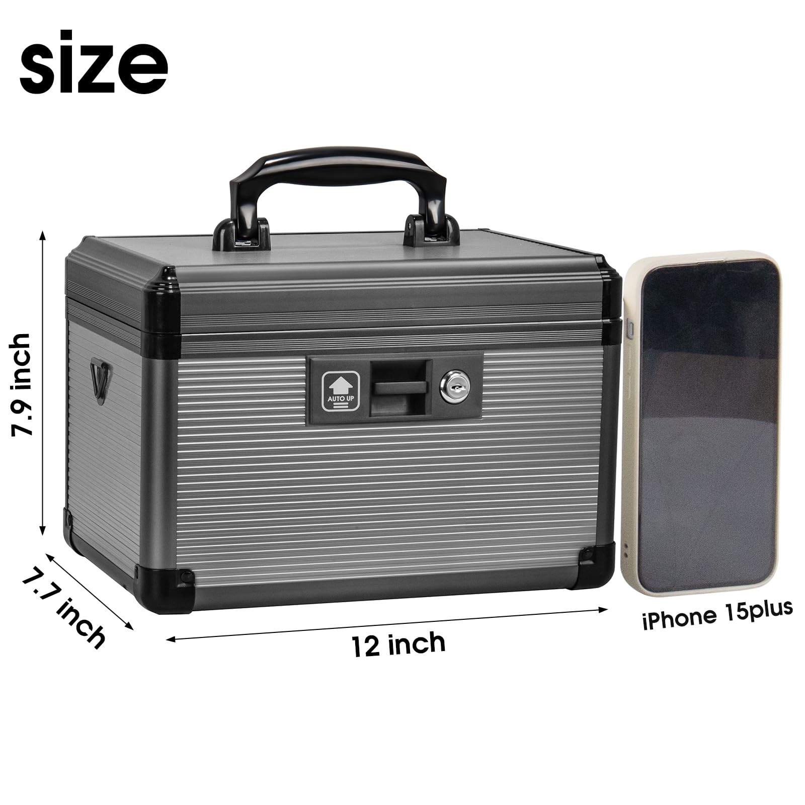 Lockbako medicine lock box removable tray inside shows organized storage for pills.