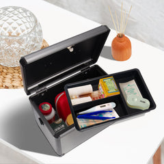 Lockbako box with two unique keys shown for secure, childproof storage.