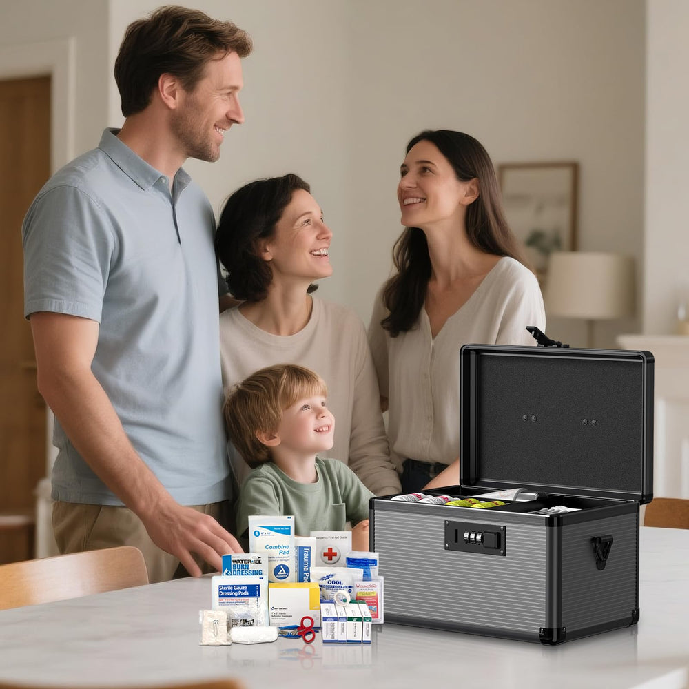 Lockbako safe storage for prescriptions or valuables while away from home.