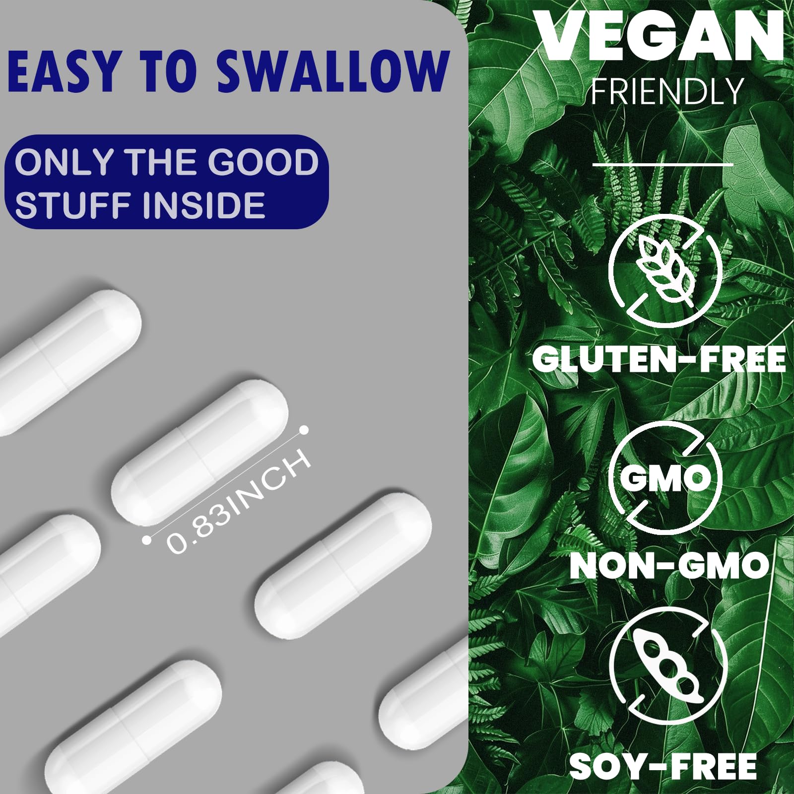 Close-up of Lofei vegan capsules highlighting premium plant-based formula