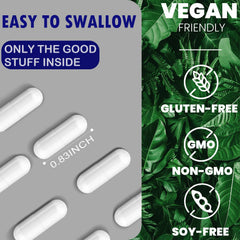 Close-up of Lofei vegan capsules highlighting premium plant-based formula