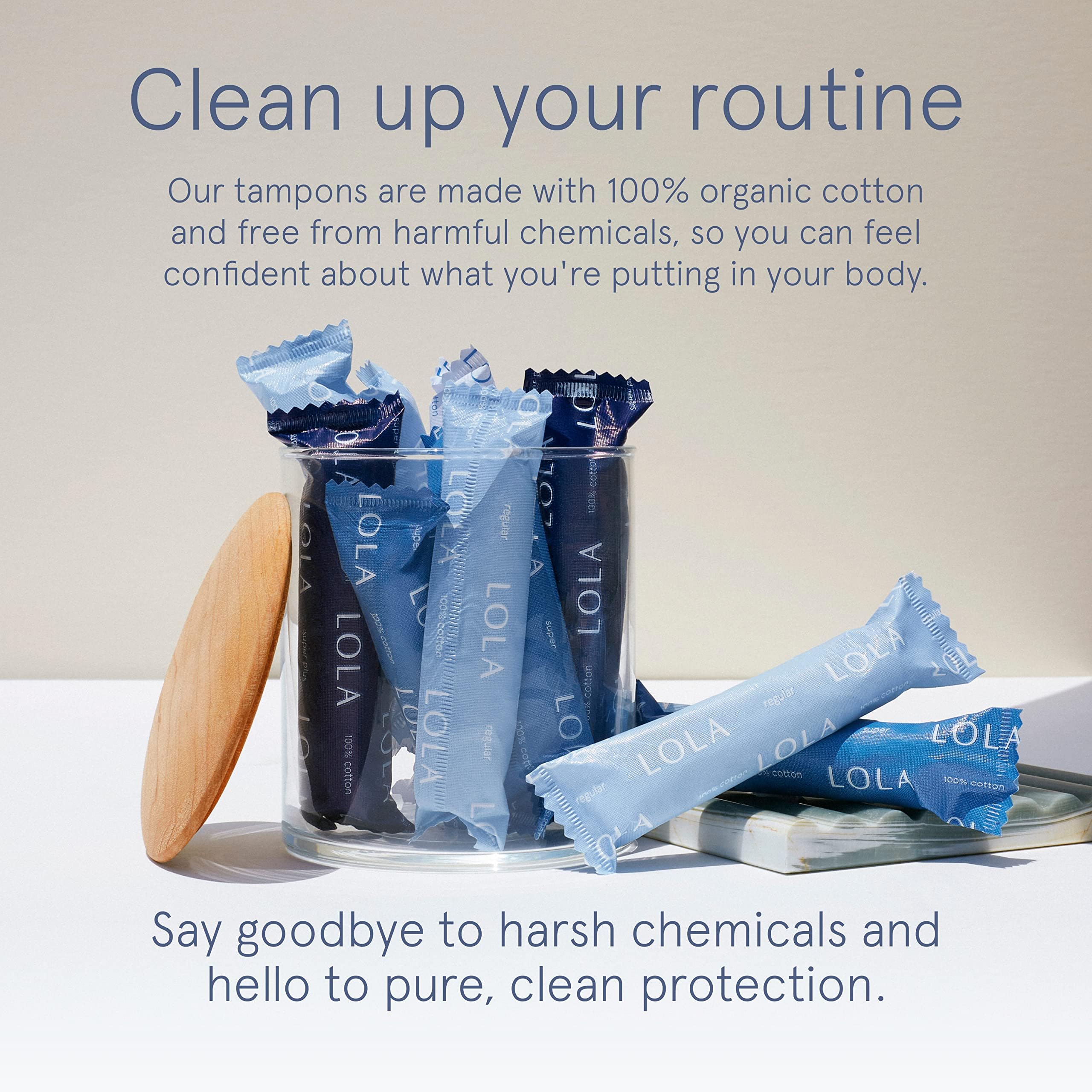 Regular to super absorbency range graphic, helping users choose fit.