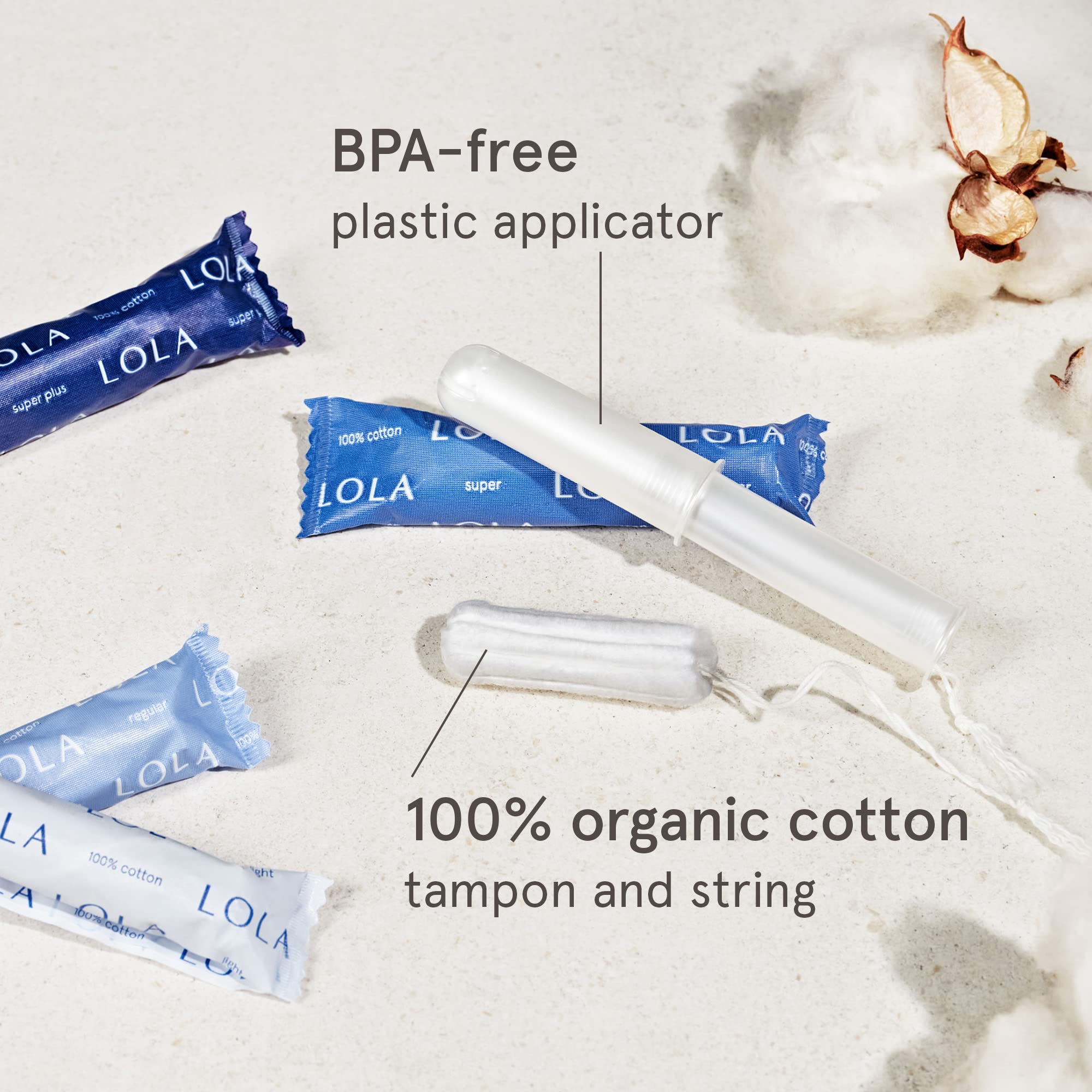 LOLA compact plastic applicator tampon enables smooth insertion
