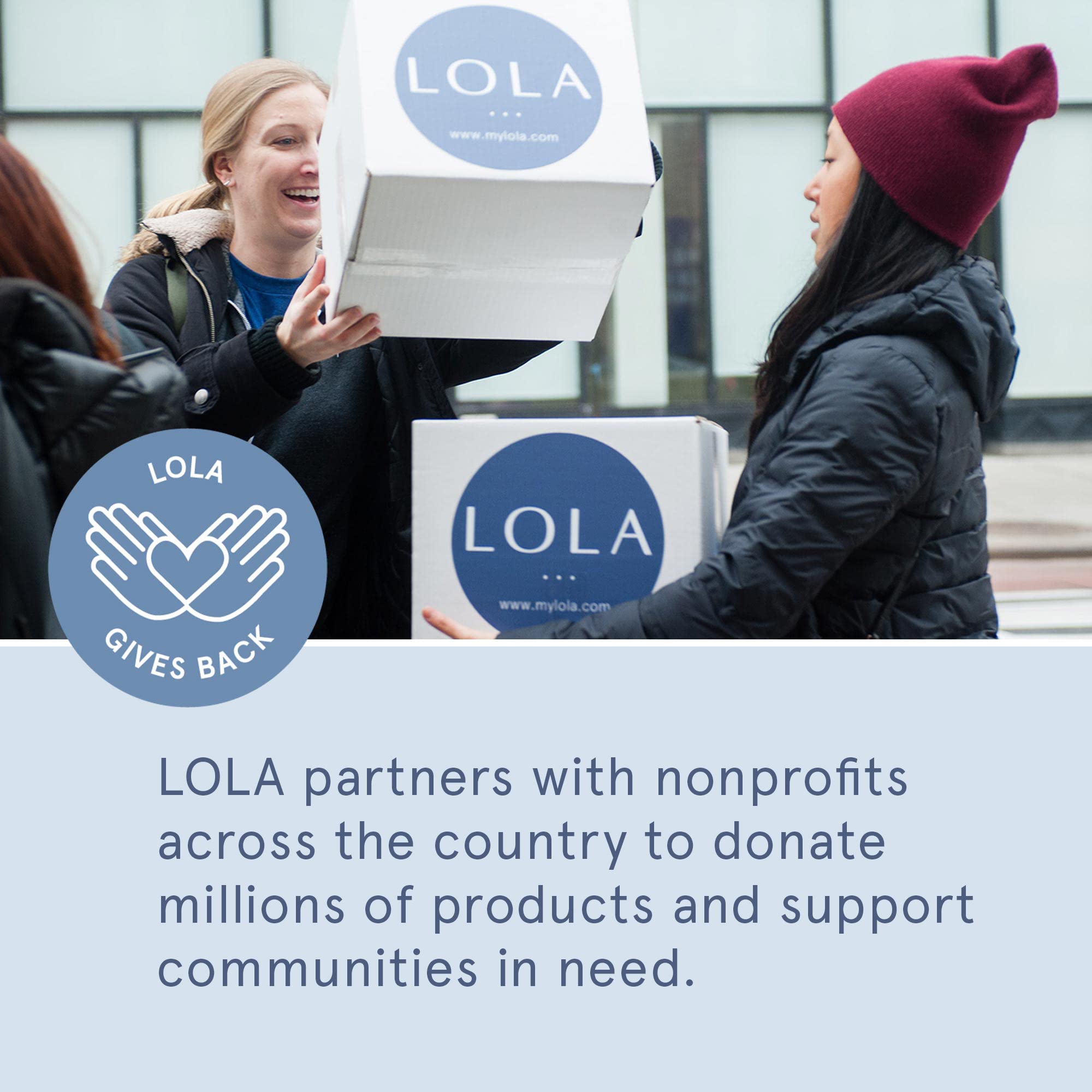 LOLA founders' mission supporting nonprofits and menstrual equity