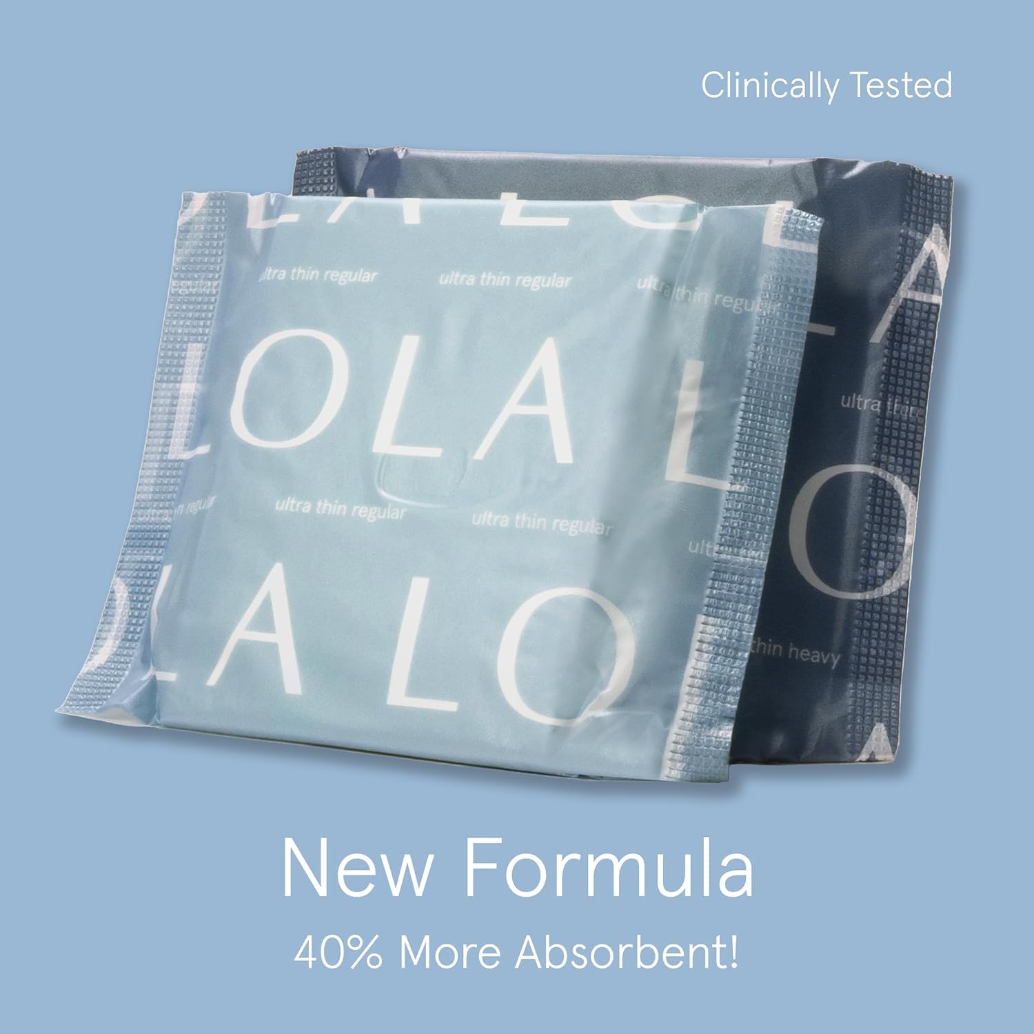 LOLA heavy absorbency pad close-up shows soft organic cotton.