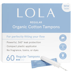LOLA Organic Cotton Tampons with regular absorbency for daily protection