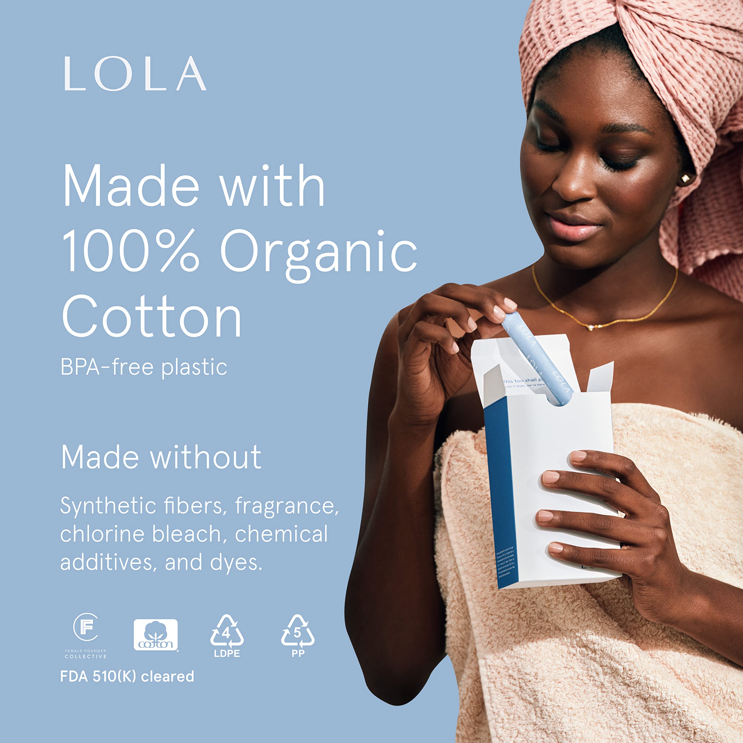 LOLA tampon design shows hypoallergenic features for sensitive users