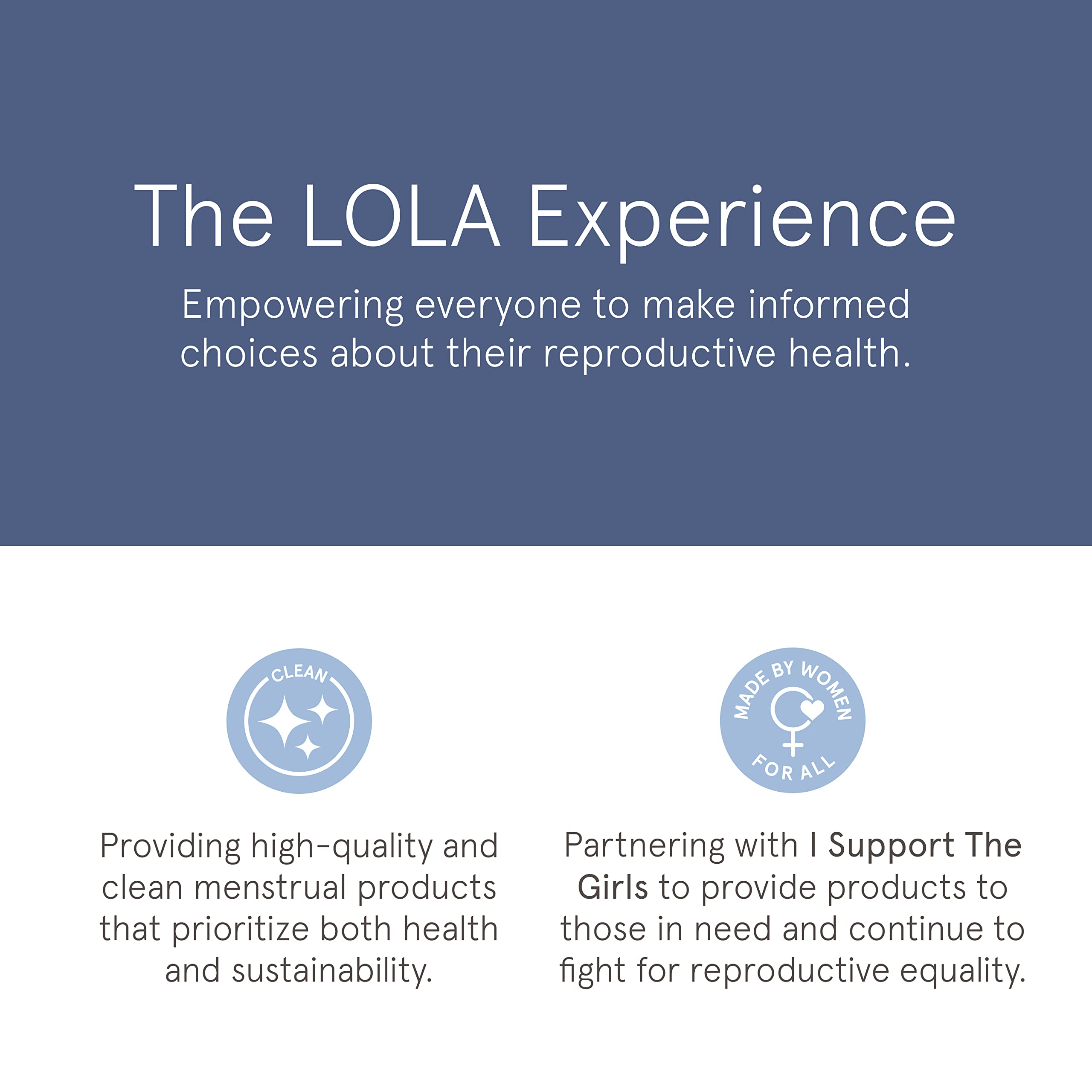 LOLA Organic Cotton Tampons highlighting organic cotton core