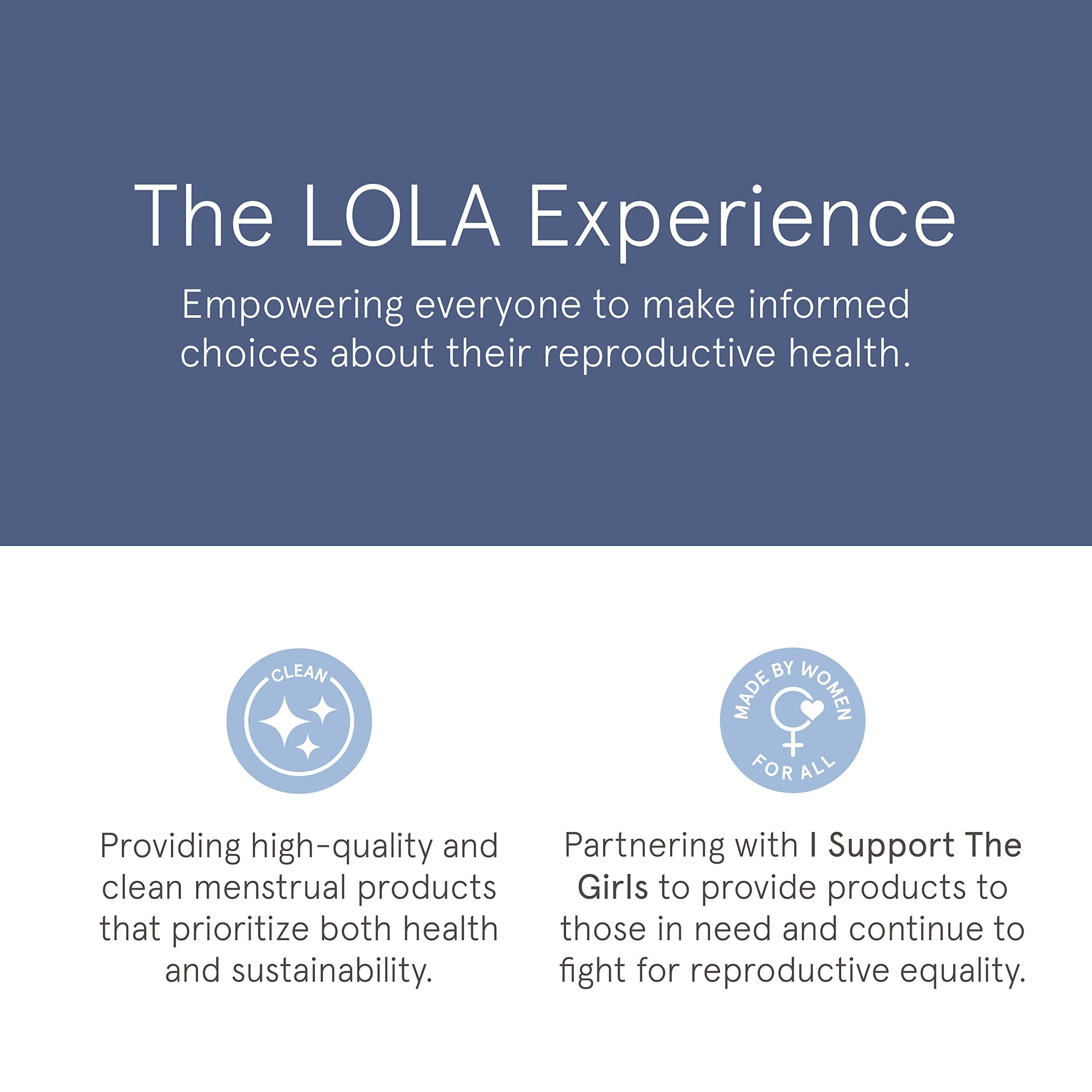 LOLA Organic Tampons product-detail view suggests bulk savings for daily use.