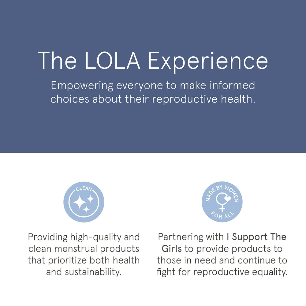 LOLA Organic Tampons product-detail view suggests bulk savings for daily use.