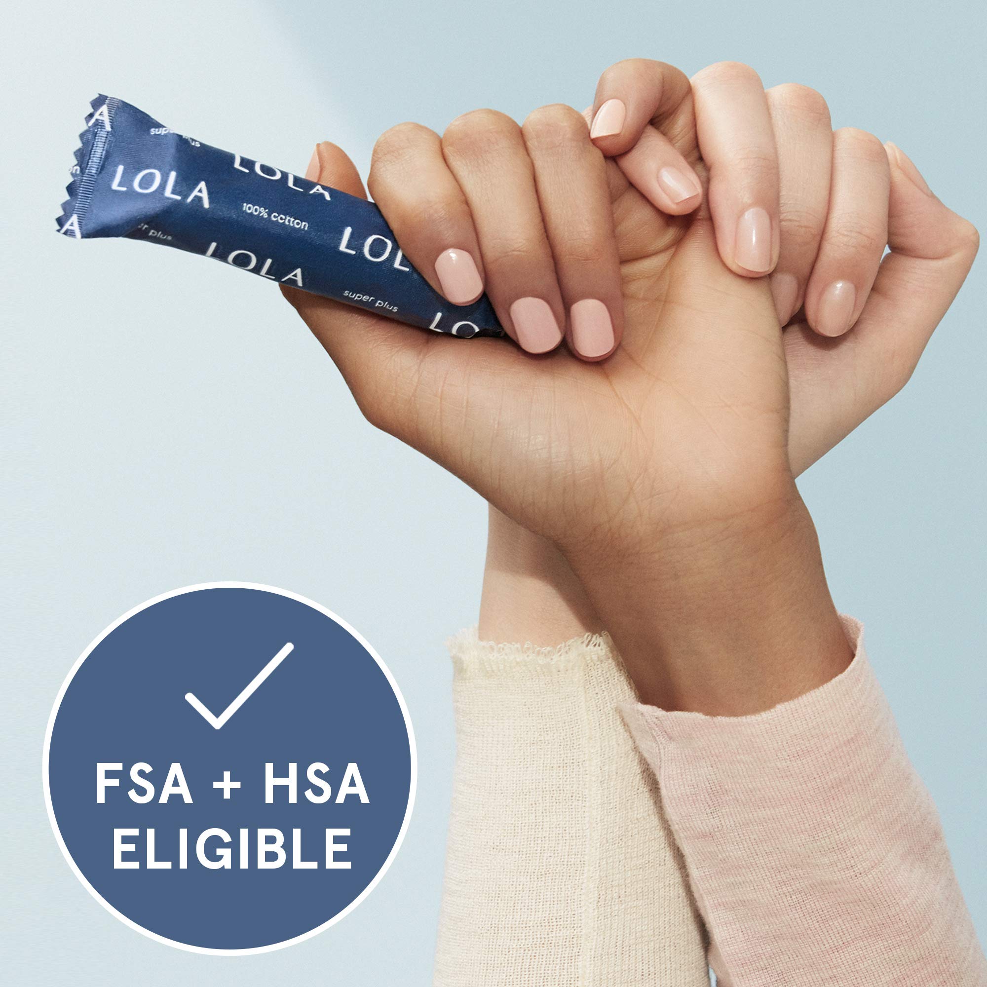 LOLA Super+ Tampons pocket-size packaging enables discreet carry.