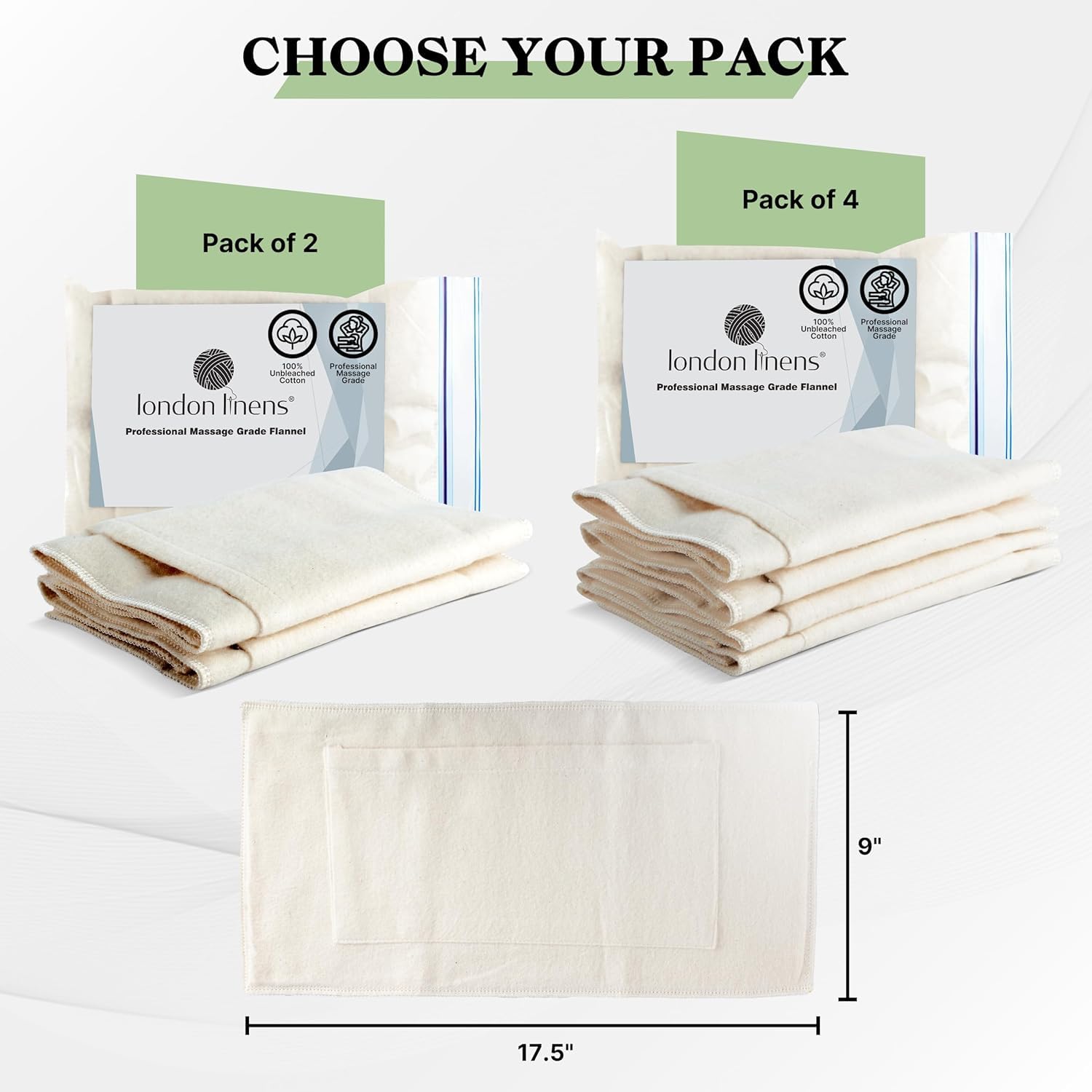 LONDON LINENS unbleached cotton wrap emphasizing softness and easy care