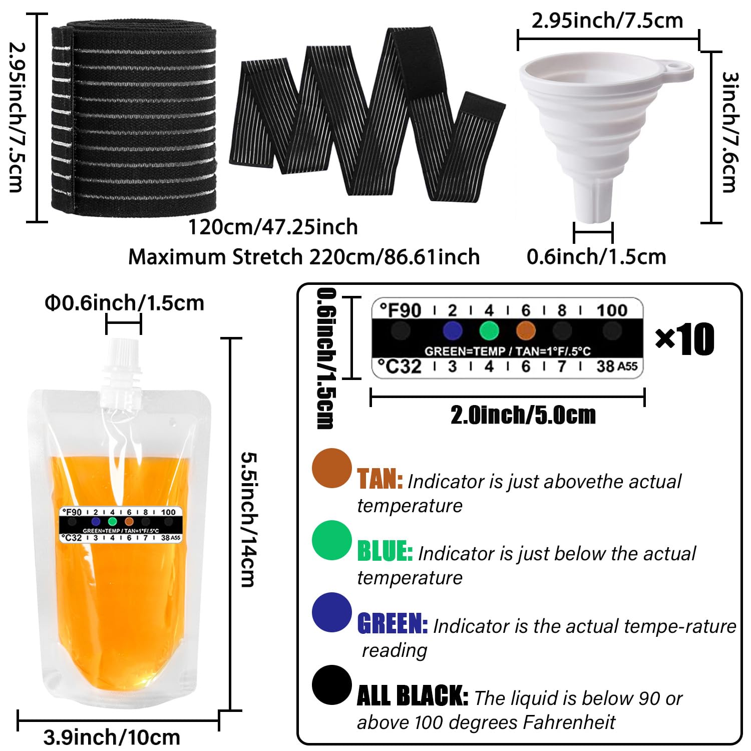 LonlyEagle adhesive temperature strips provide quick color readings.