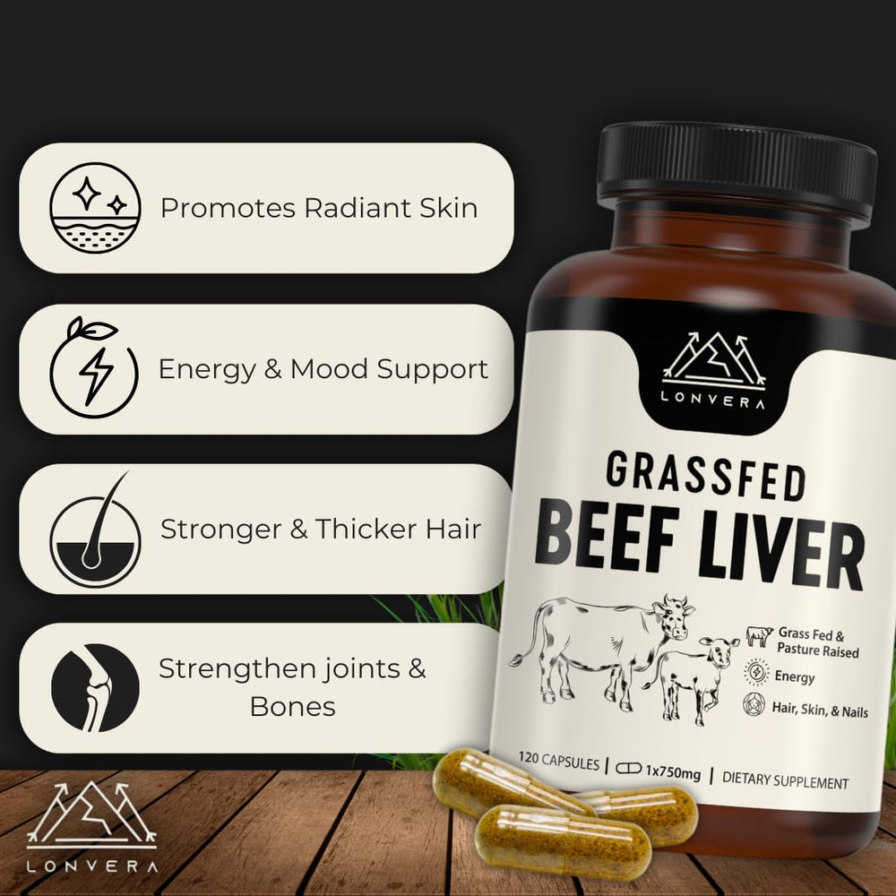 Lonvera freeze-dried beef liver capsules, preserved nutrients in a convenient pill form.