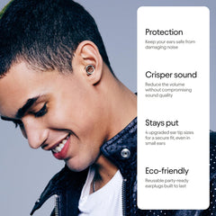 Loop Experience 2 earplugs reduce noise by 17 dB while preserving clarity