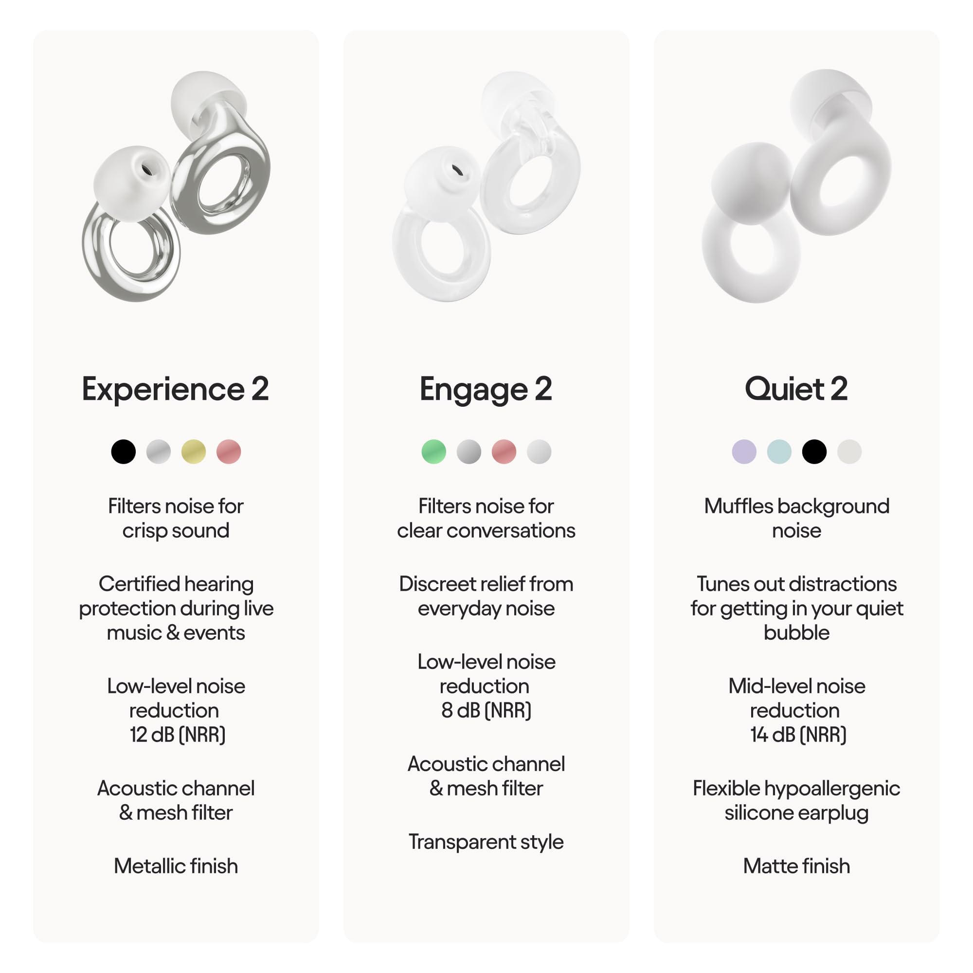 Loop Experience 2 earplugs help protect ears during loud concerts