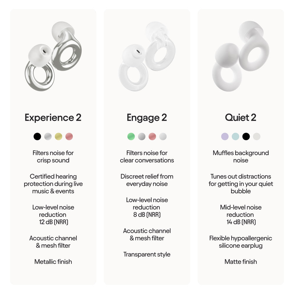 Loop Experience 2 earplugs help protect ears during loud concerts