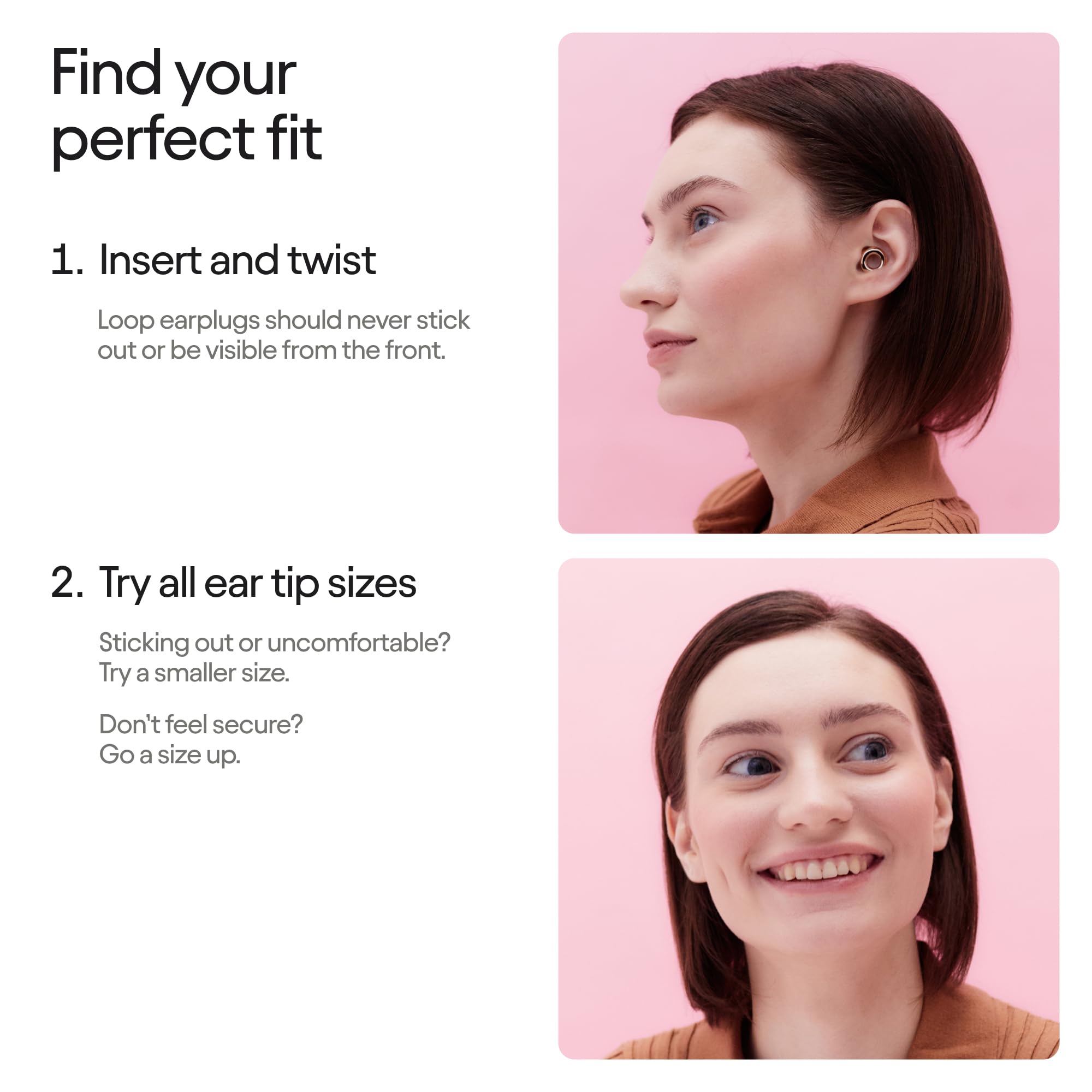 Loop Experience 2 earplugs packaging and care tips for easy cleaning