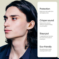 Loop Experience 2 earplugs tip sizes for secure fit during dancing
