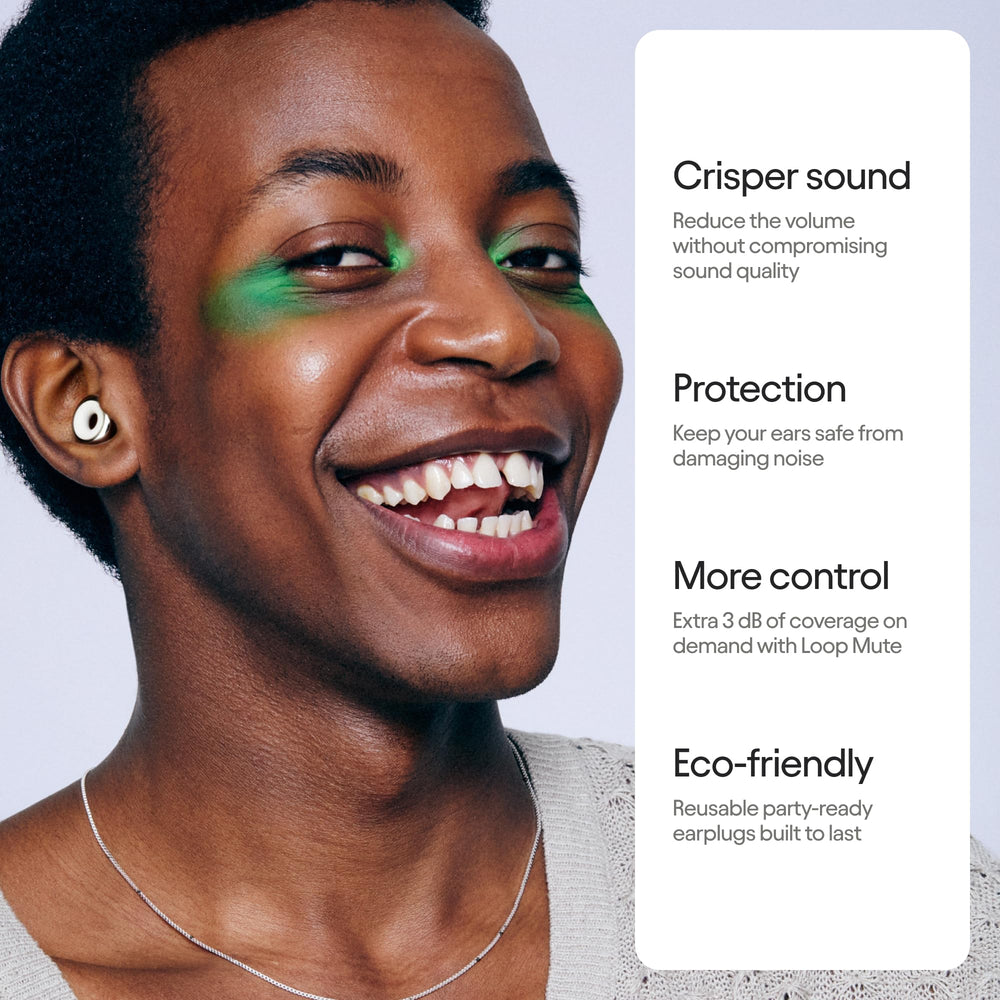 Loop Experience 2 Plus closeup of ear tips shows four sizes for secure fit.