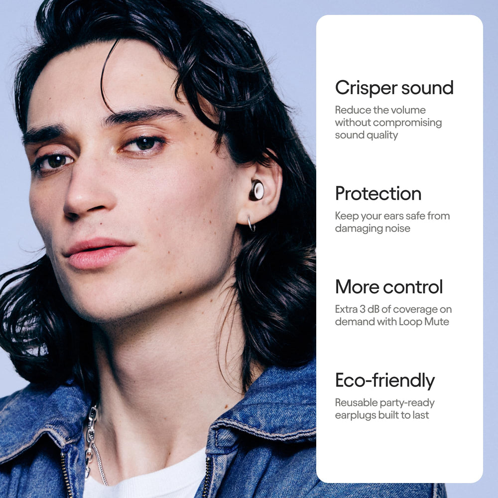 Loop Experience 2 Plus earplugs worn in-ear for secure fit during dancing