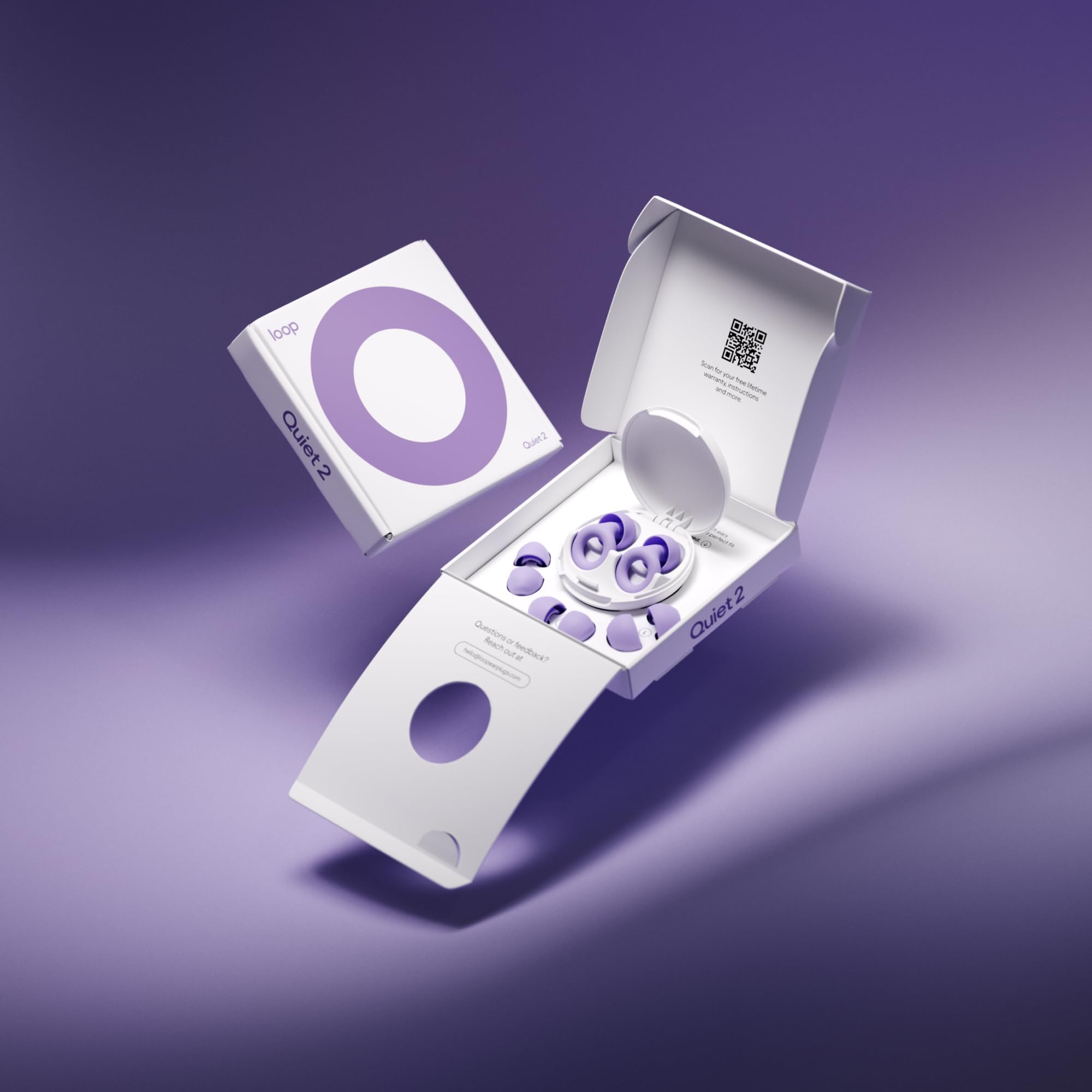 Loop Quiet 2 ear plugs inserted for sleep or deep work.