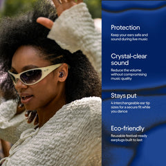 Loop packaging and carry case highlighting portable hearing protection for festivals and nightlife