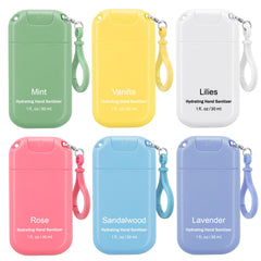 Loopeer 12-pack mini sanitizer with keychain attachment for quick on-the-go hygiene.
