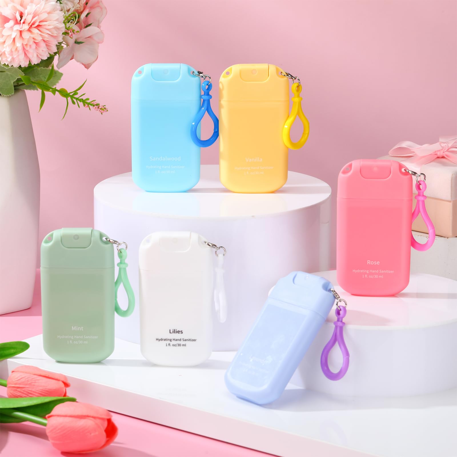 Loopeer vanilla-scent mini sanitizer provides pleasant aroma in gym or purse.