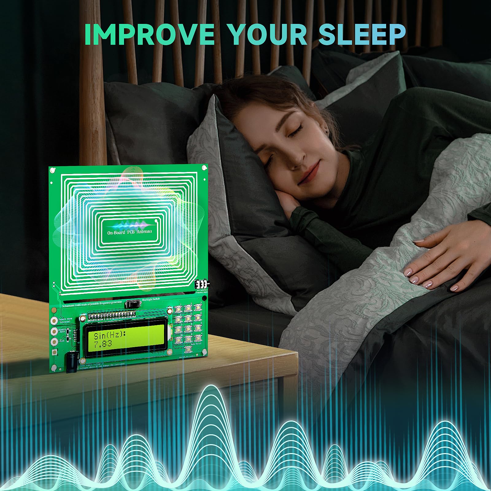LOOYIG sleep device on nightstand ready to ease bedtime routines.