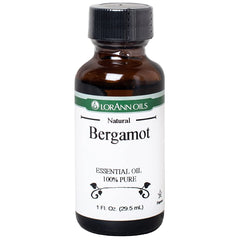 LorAnn Bergamot Oil 1oz bottle — pure citrus flavoring for desserts.