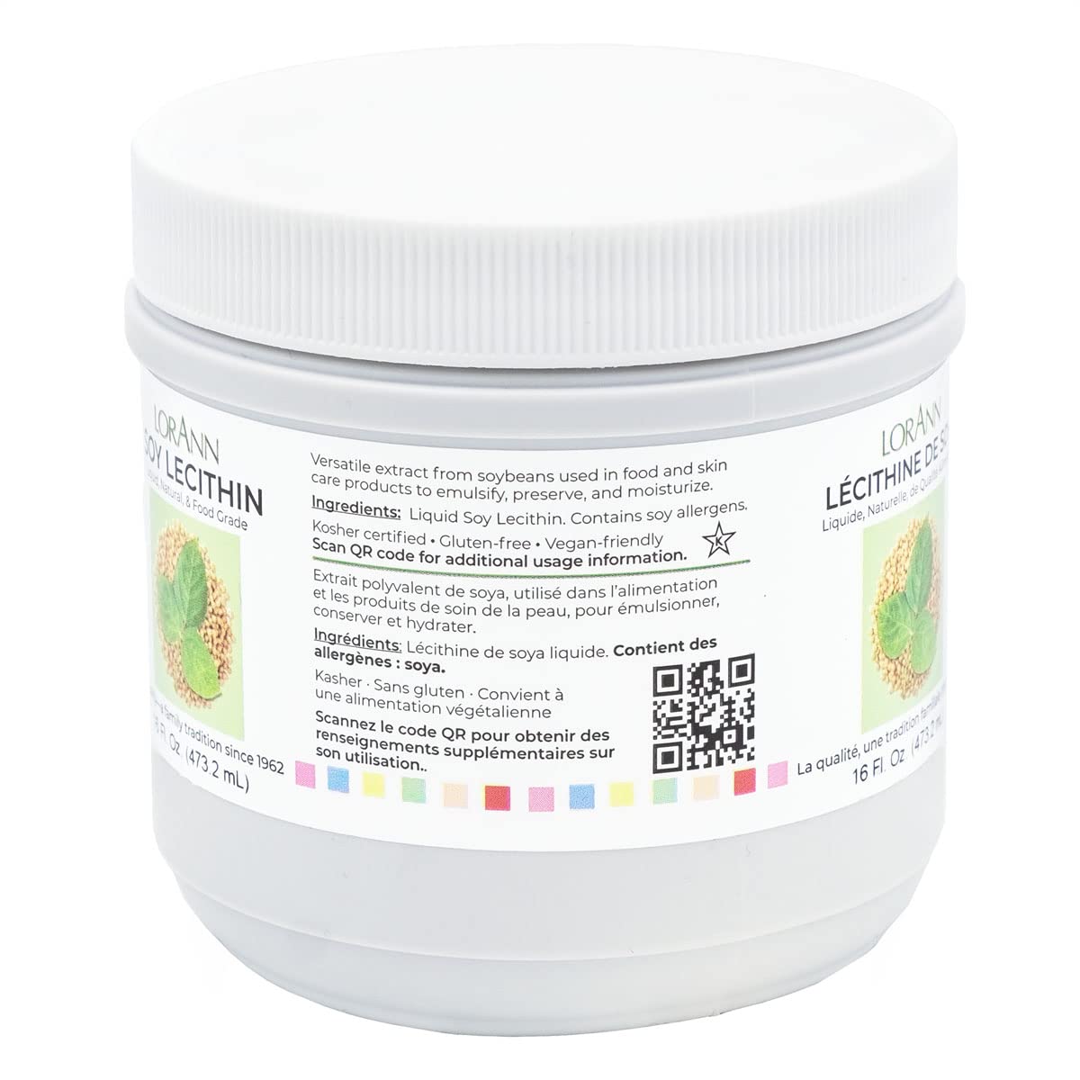 LorAnn Lecithin Liquid 4-Ounce Jar label detail for candy making.