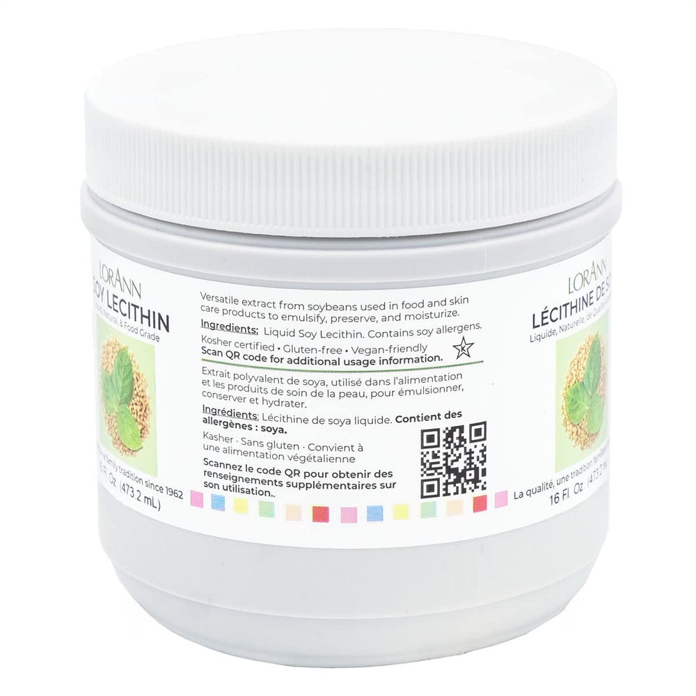 LorAnn Lecithin Liquid 4-Ounce Jar label detail for candy making.
