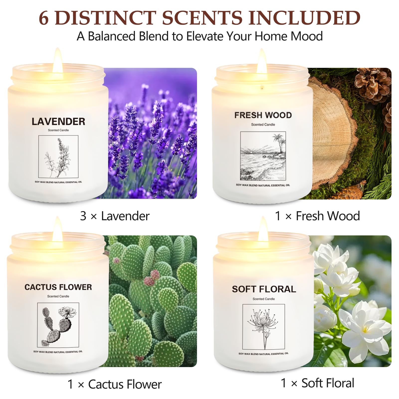 LOSNYA Soft Floral Lavender candle bloom enhances relaxing rituals.