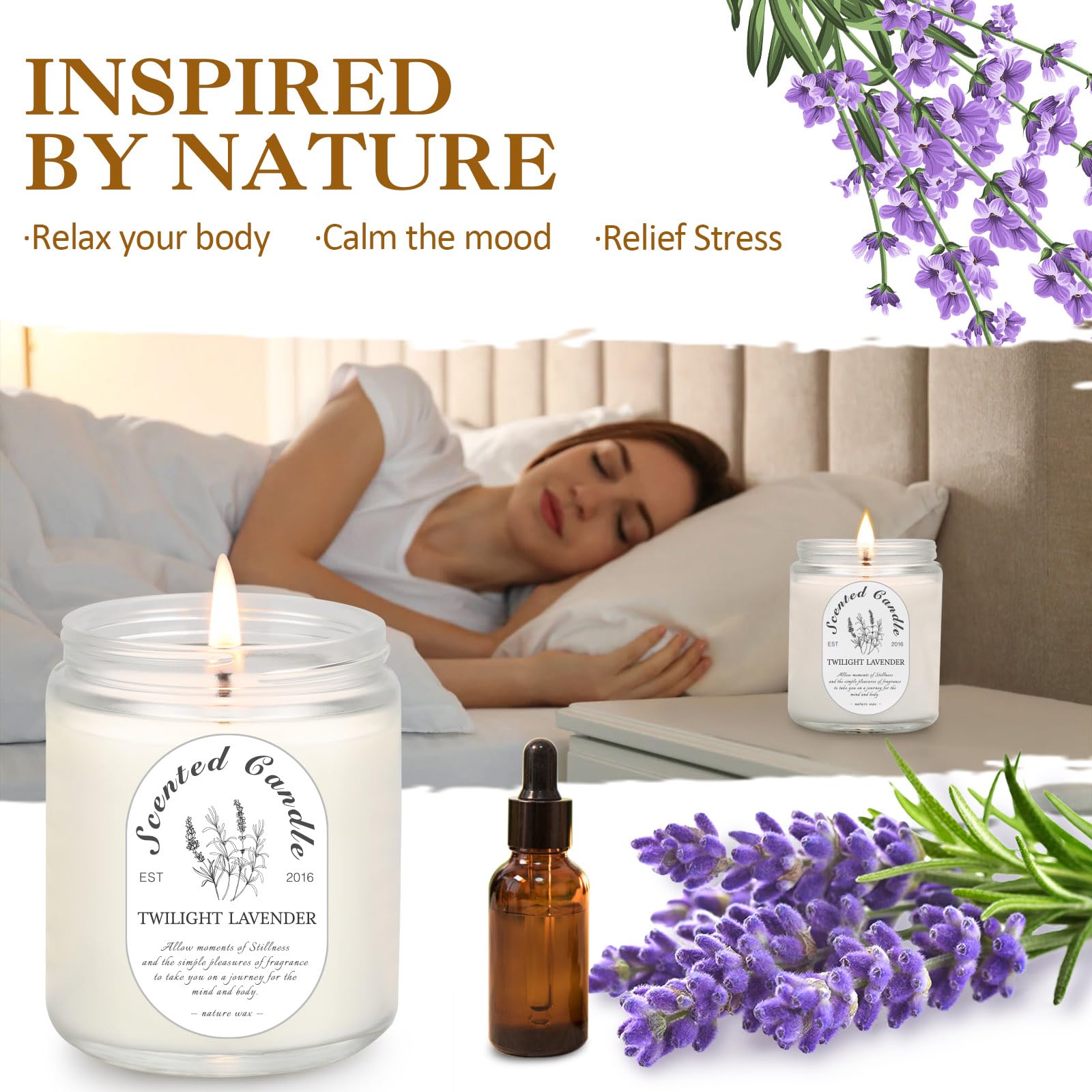 LOSNYA Lead-free wick for a cleaner burn and minimal soot.
