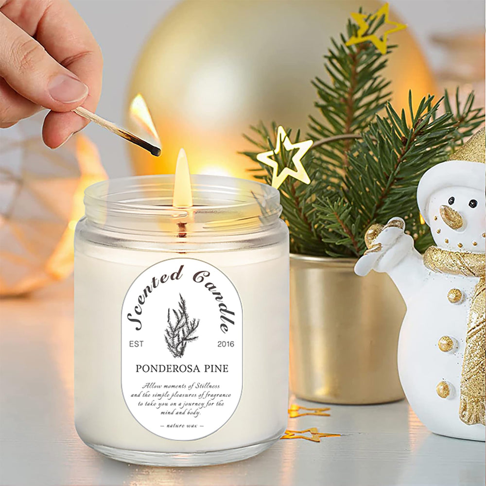 LOSNYA Ponderosa Pine candle jar evokes forest freshness in a sleek jar.