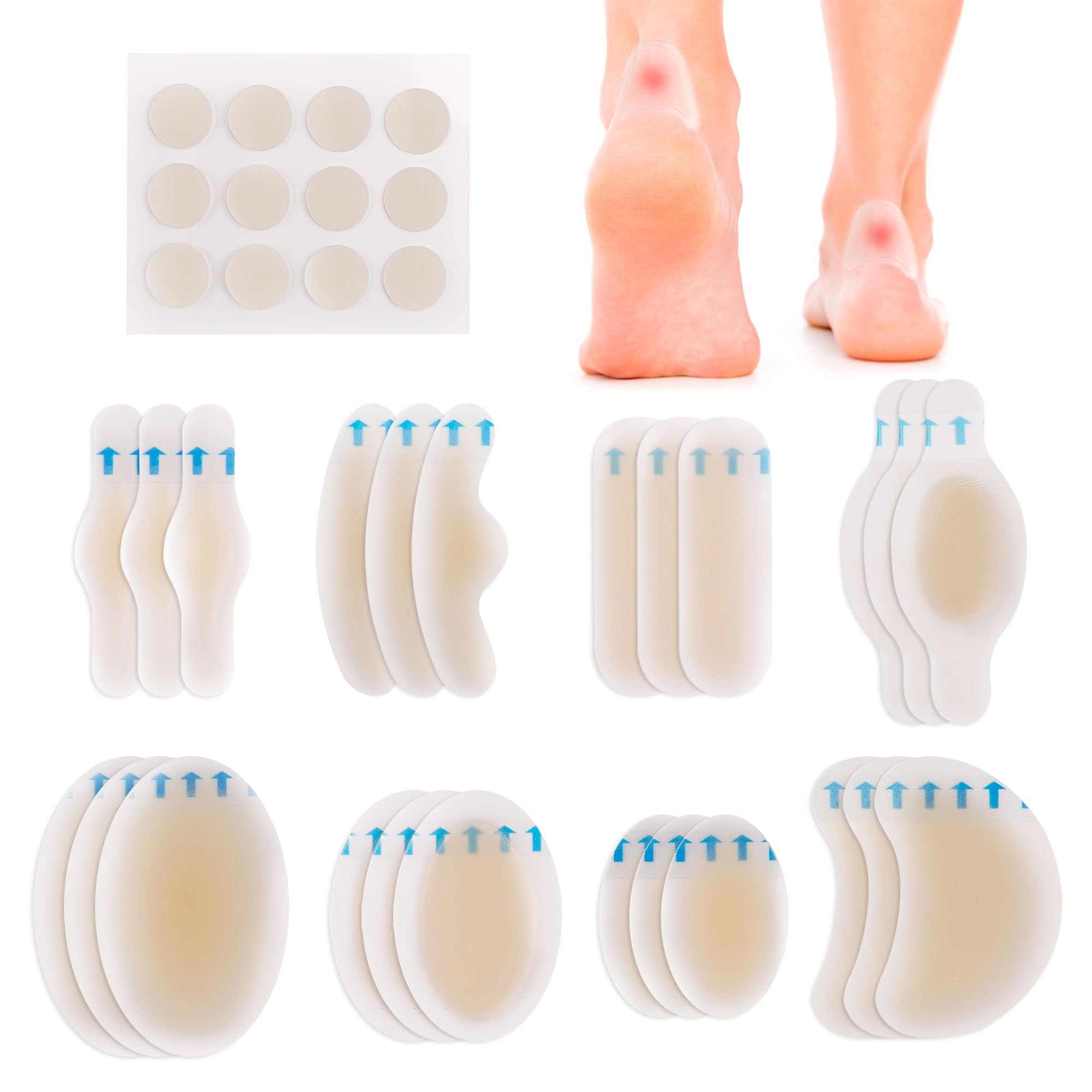 LotFancy banditas hidrocoloides para ampollas en pies, comodidad durante caminatas.