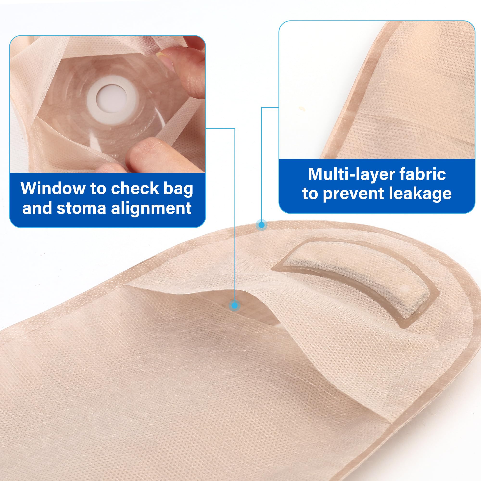 LotFancy cut-to-fit barrier chart for stoma sizing 25–64 mm.