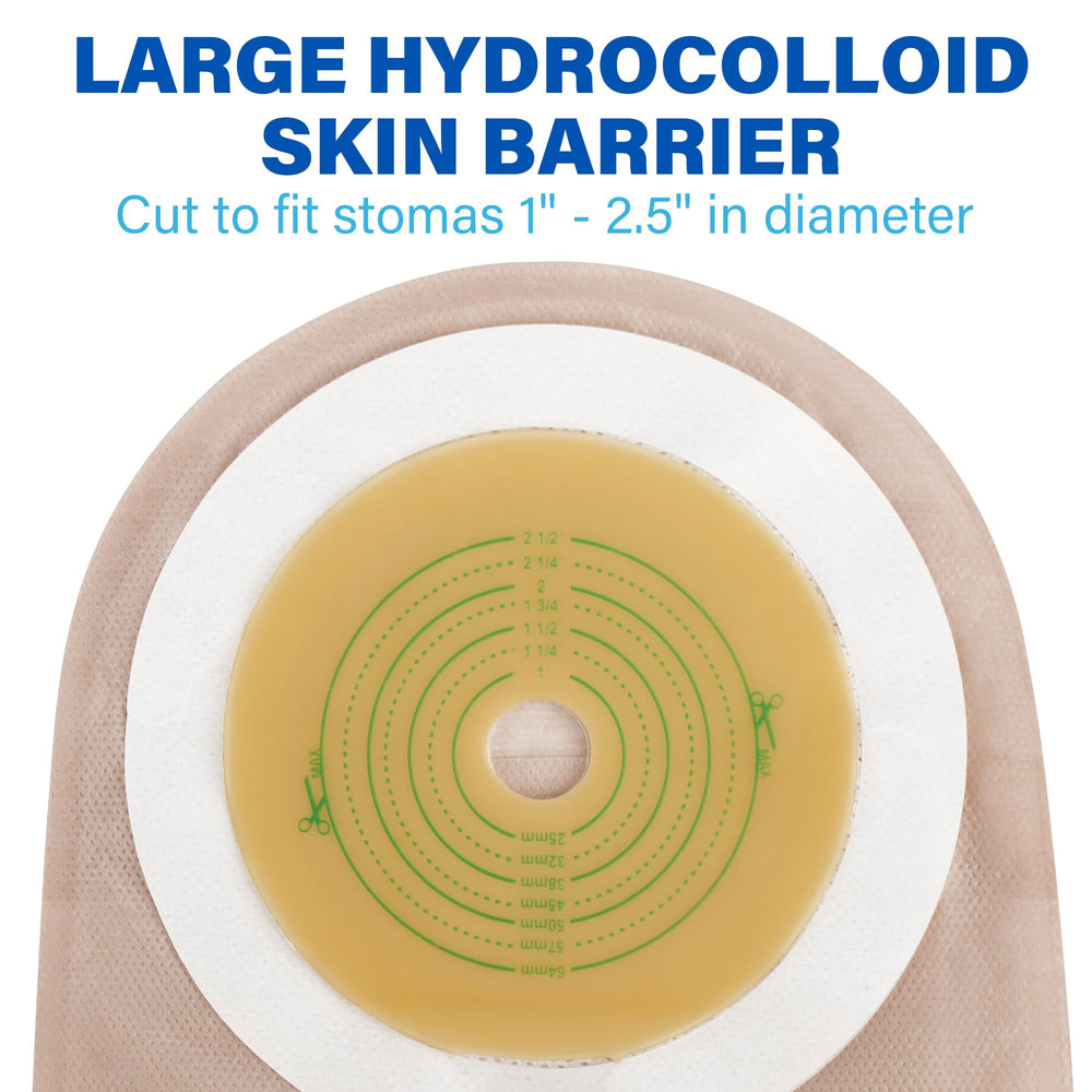 LotFancy colostomy bag with drain spout for easy emptying.