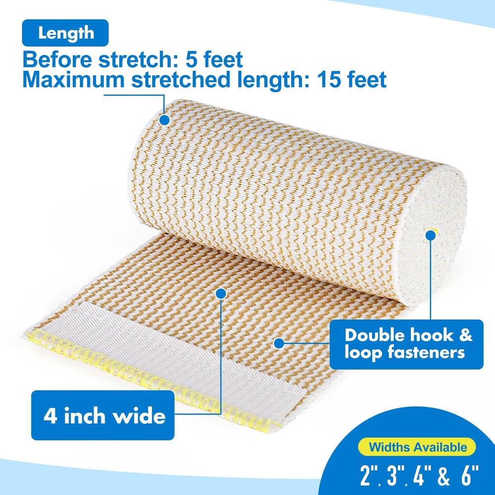 LotFancy cotton bandage wrap on ankle for comfortable stabilization.