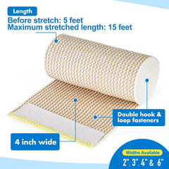 LotFancy cotton bandage wrap on ankle for comfortable stabilization.
