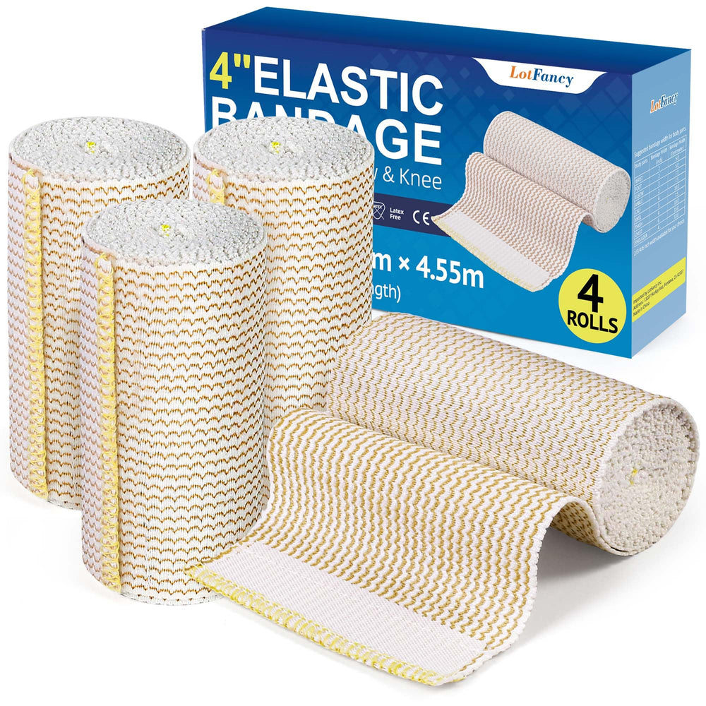 LotFancy elastic bandage wrap, 4-inch width, versatile joint support.