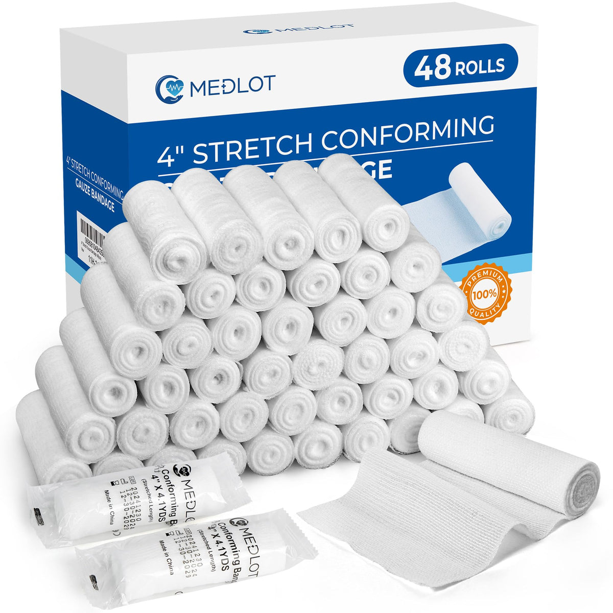LotFancy gauze roll 4x4 detail for secure wound dressing and breathable coverage.