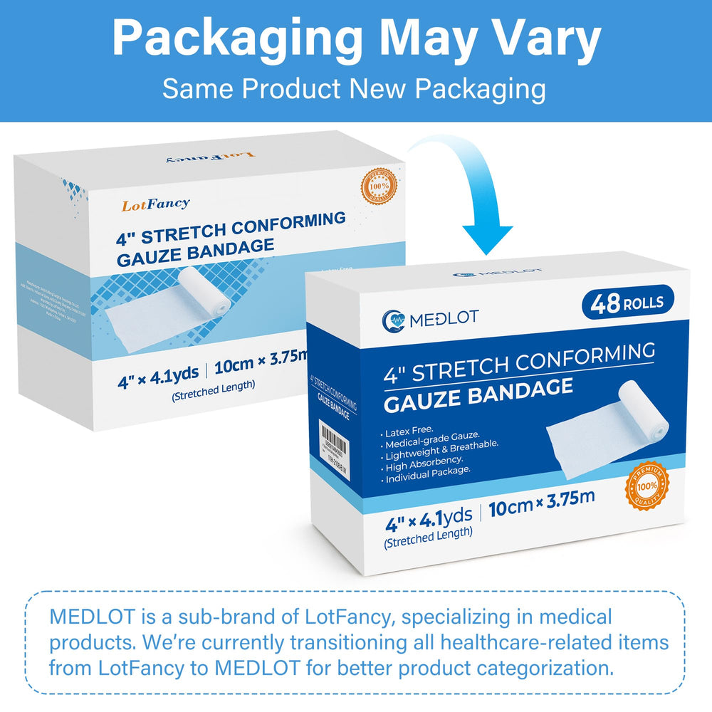 LotFancy gauze roll on knee demonstrates conforming fit for joints.