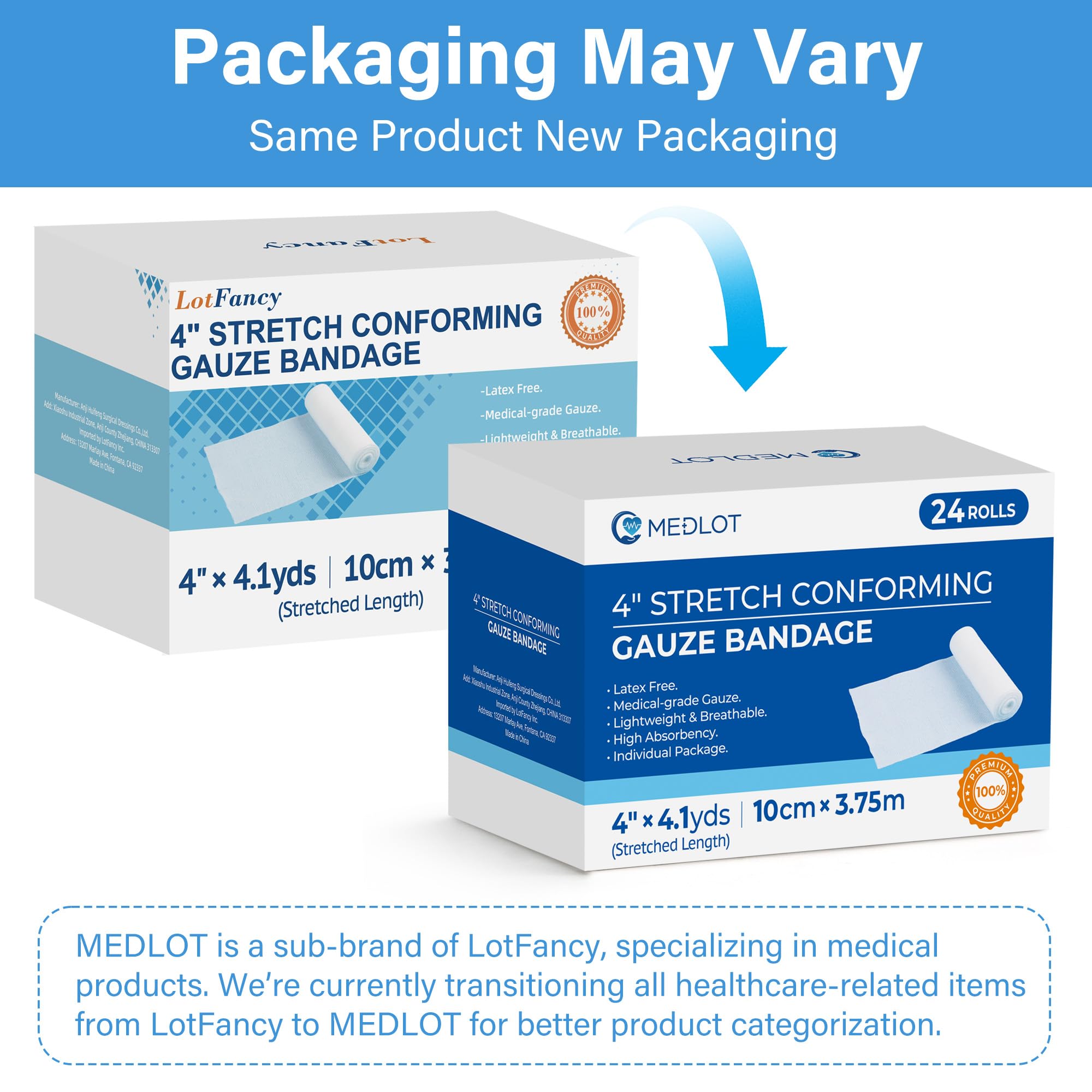 LotFancy gauze rolls individually wrapped for EMS and clinics