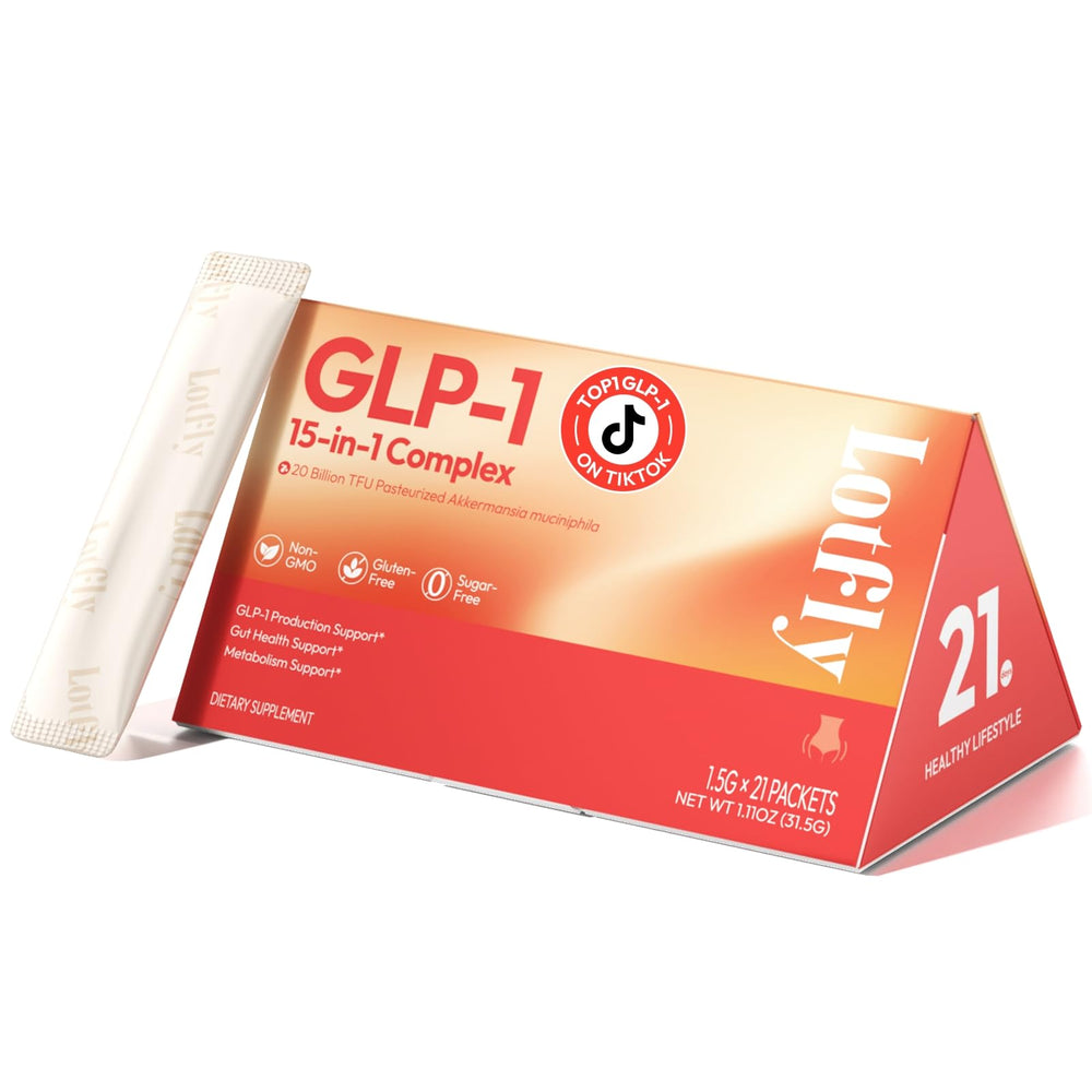 LOTFLY GLP-1 supplement tub packaging for convenient daily use