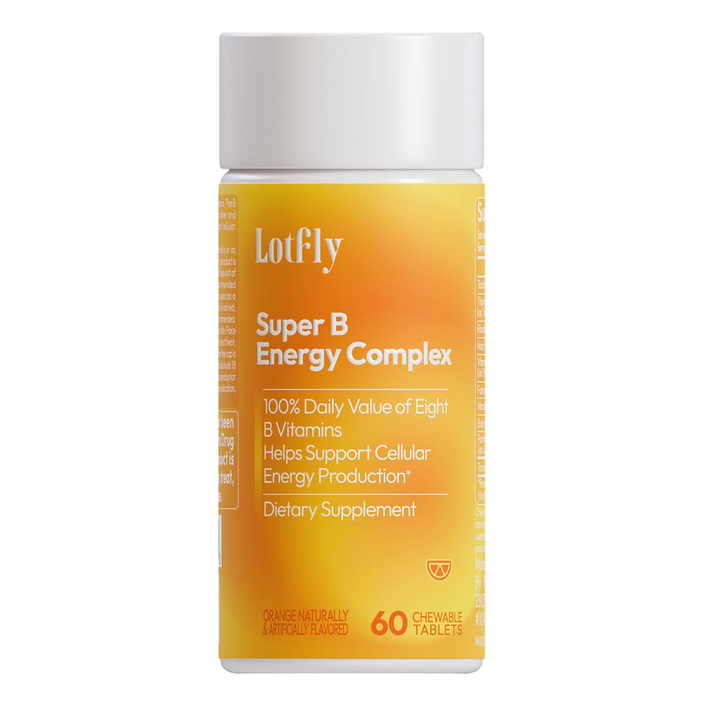 LOTFLY Vitamin B Complex bottle front shows 60 tablets for daily energy