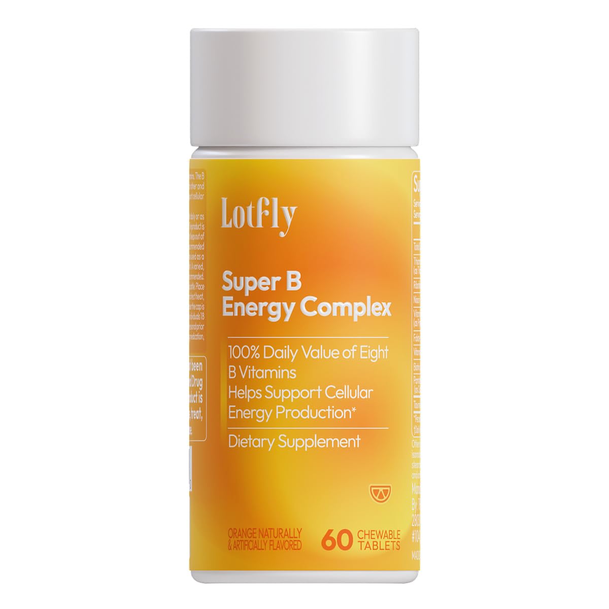 LOTFLY Vitamin B Complex bottle front shows 60 tablets for daily energy