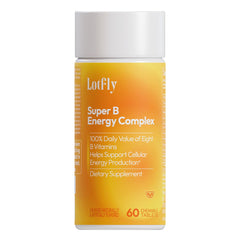 LOTFLY Vitamin B Complex bottle front shows 60 tablets for daily energy